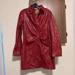 Red Faux Leather Dress/Jacket